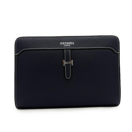 【中古】Hermes レザーケース 黒[91][240091396410] Hermes 2013 Black Mailbox Cube Q Square Porosus Crocodile Leather