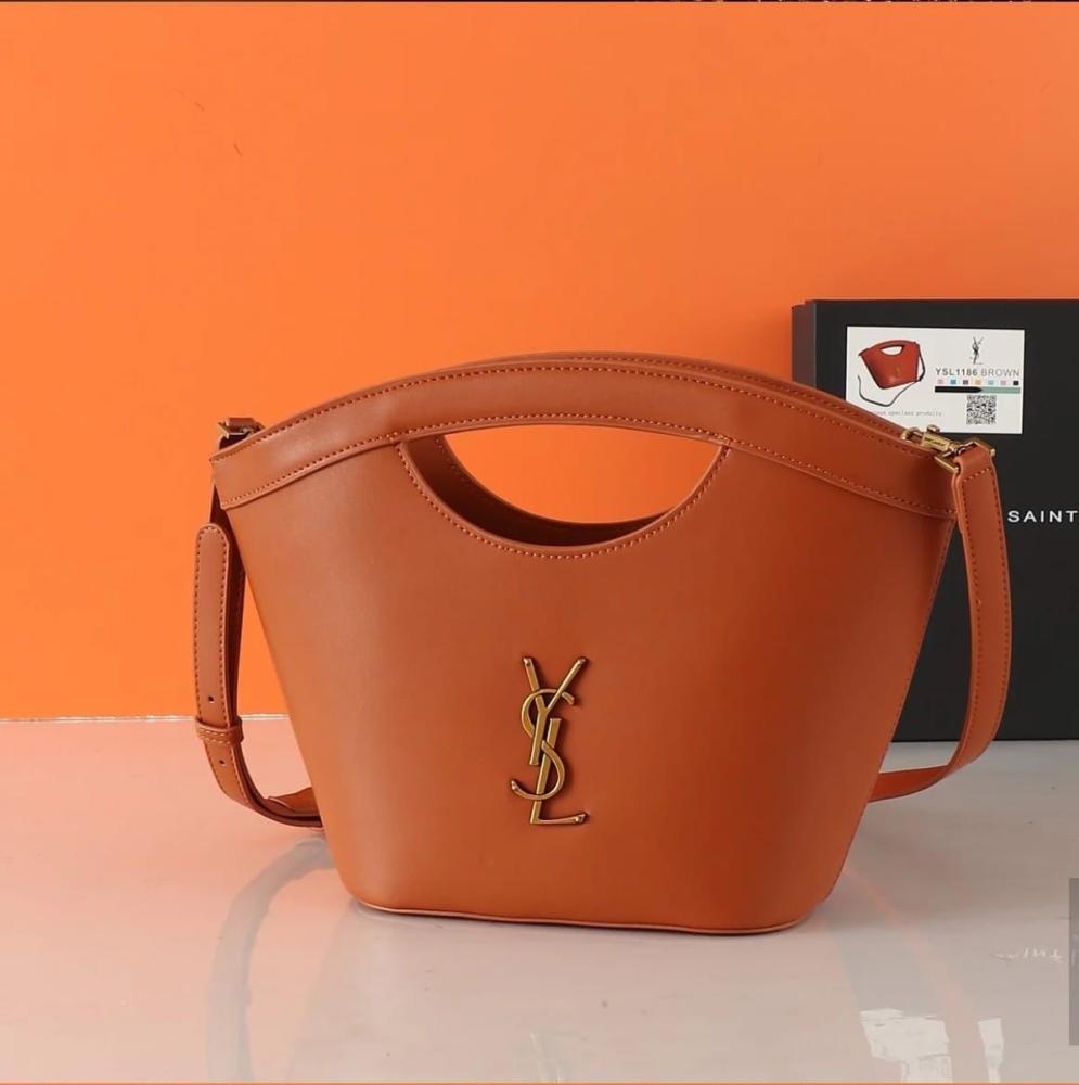 Saint Laurent Celia 20cm Shoulder Bag in Honey Leather E-SEVEN STORE