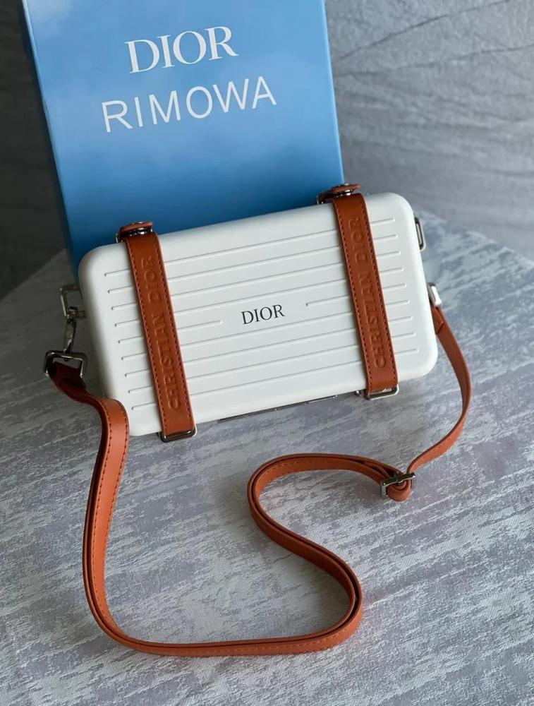 【MAX-japan】 Dior x Rimowa Women's White and Brown Aluminum Clutch - E