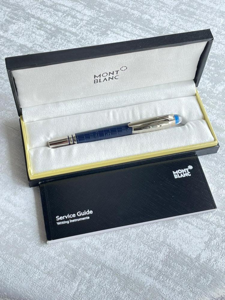 Montblanc Starwalker Luxury Ballpoint Pen Royal Blue and Silver