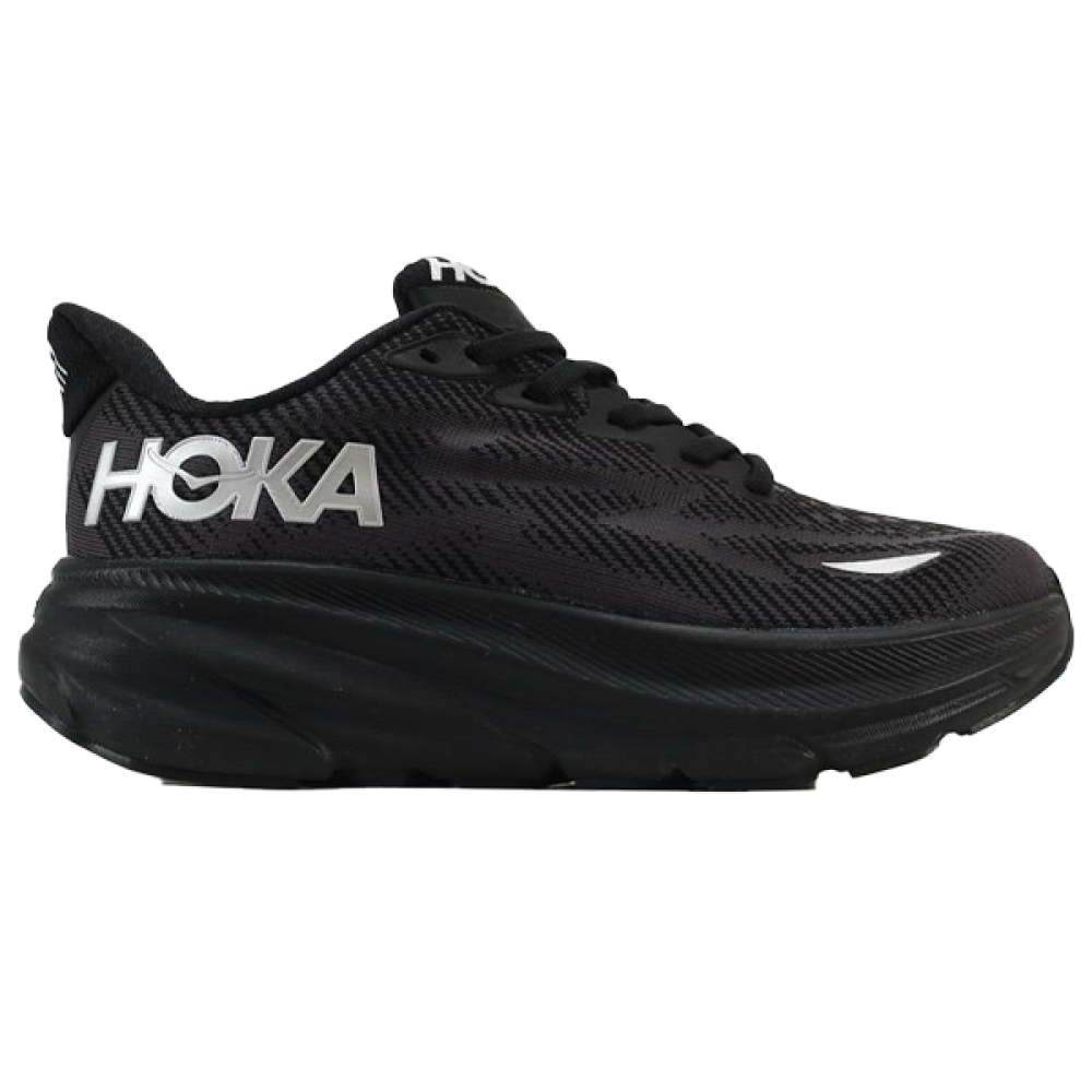Hoka Clifton 9 Unisex Black Mesh Lace-Up Shoe - E-SEVEN STORE