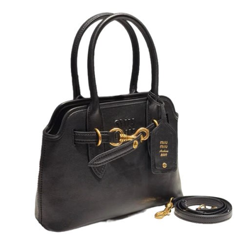 Prada Tote Bag with Logo Print Handles, Blue - E-SEVEN STORE
