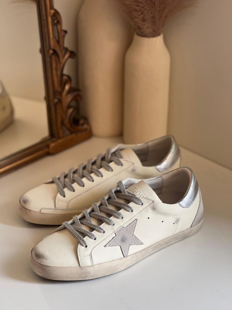スニーカー GOLDEN Men Sneakers White GMF00771F00687112169 Golden Goose Men's Sneakers, White and Silver, Daily Shoes