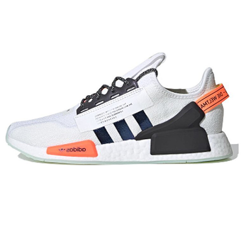 Adidas NMD Women's Mesh Sneakers, White/Orange E-SEVEN STORE