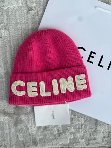 Celine wool winter hat in distinctive pink color - E-SEVEN STORE