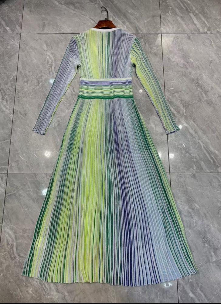 Missoni long sleeve maxi dress in shades of green and blue