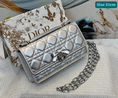 Lady Dior 17cm Metallic Gold Women's Bag | ESEVEN STORE