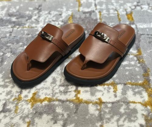 Celine Women's Luxury Brown Leather Flat Slippers - E-SEVEN