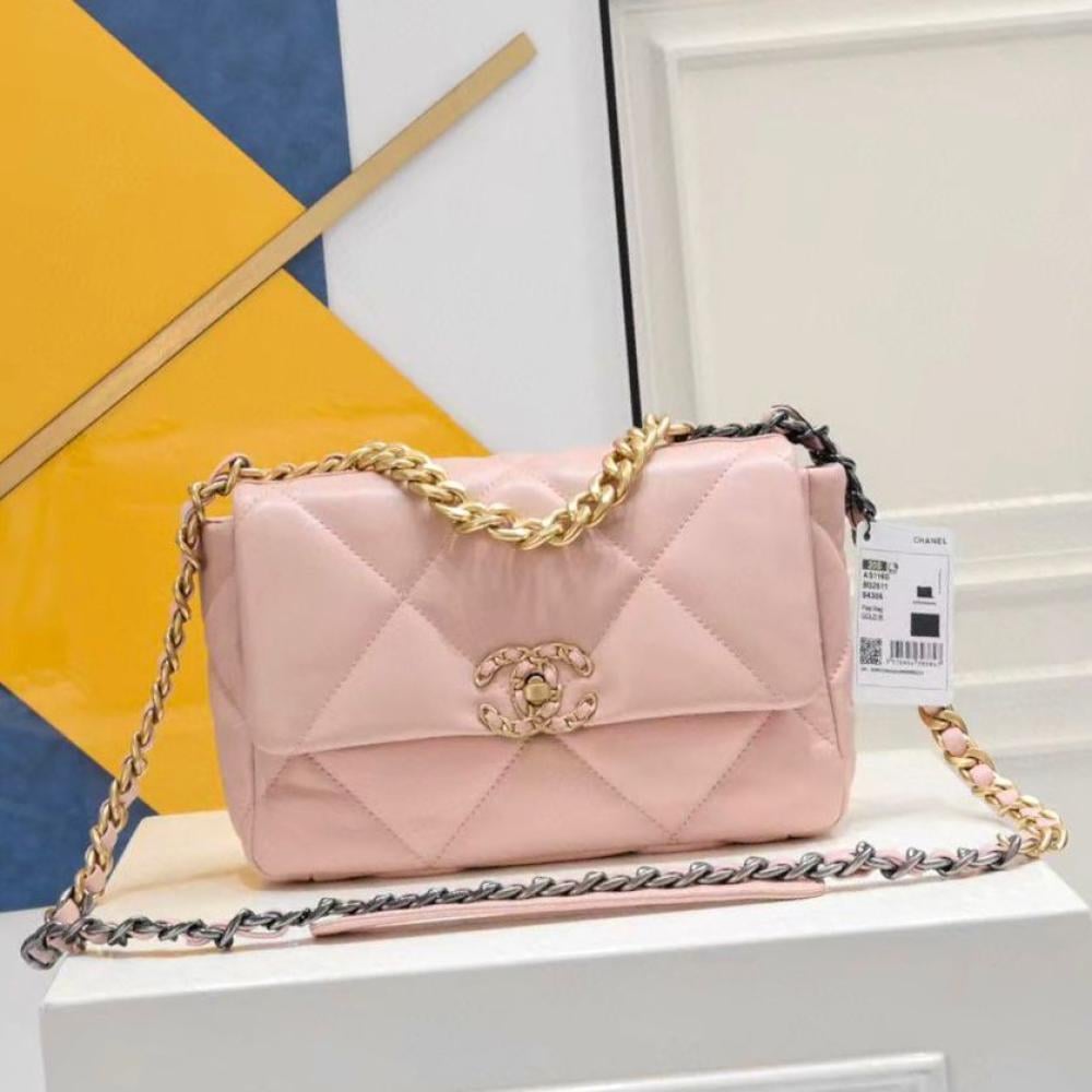 Chanel 19 Pink Gold Chain Shoulder Bag