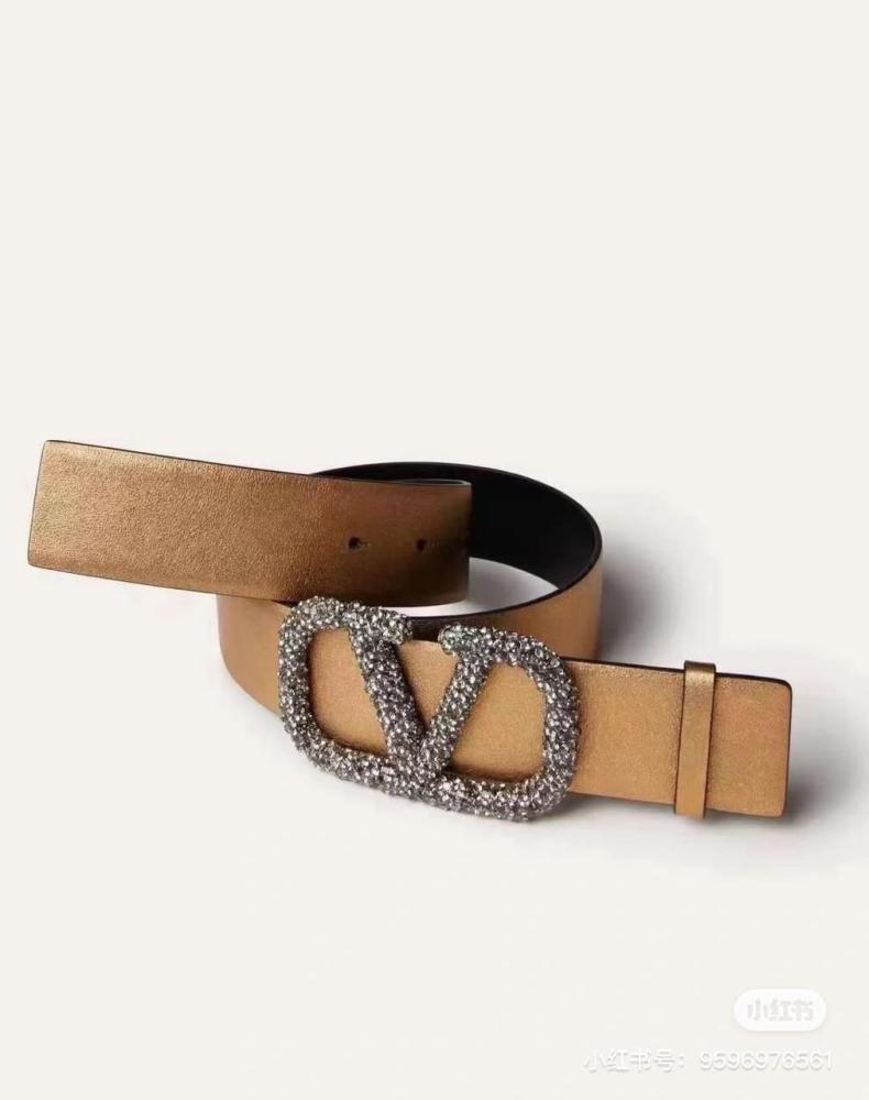 ベルト VALENTINO Woman Belt Brown 6W0T0SM3IYR REL Valentino Belt Bronze Black Reversible Women's Belt - E