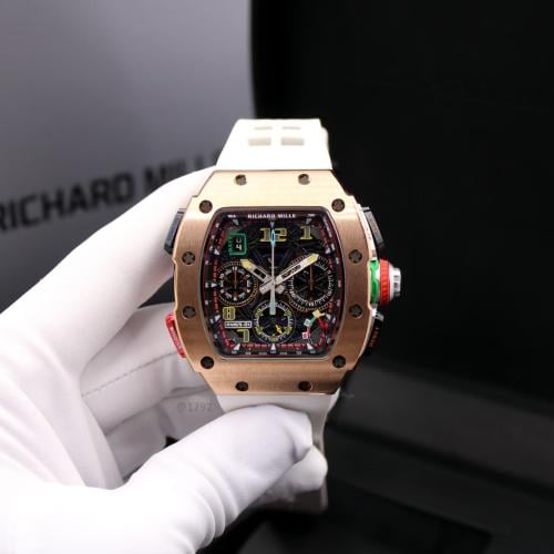 Richard Mille RM 65-01 Men's Wristwatch, White with Gold Dial - E