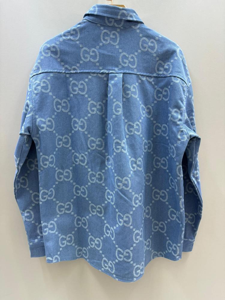 Gucci GG Denim Shirt in Light Blue - E-SEVEN STORE