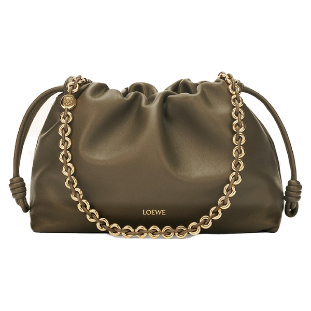 Loewe Flamingo 29cm Shoulder Bag in Dark Olive