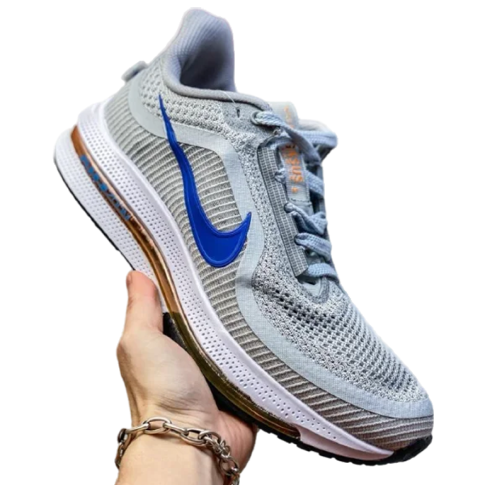 Nike Air Zoom Pegasus Shoes with Grey and Indigo Laces