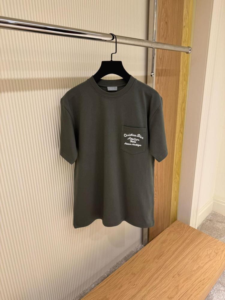 Dior Atelier Olive Green Embroidered Relaxed Fit T-Shirt