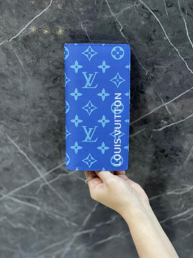 LV Women's Luxury Leather Monogram Wallet in Navy Blue E-SEVEN STORE