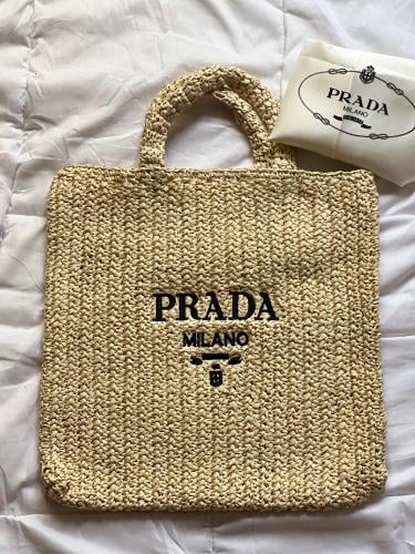 ハンドバッグ [PRADA] Straw Handbag Prada Straw Handbag | eBay