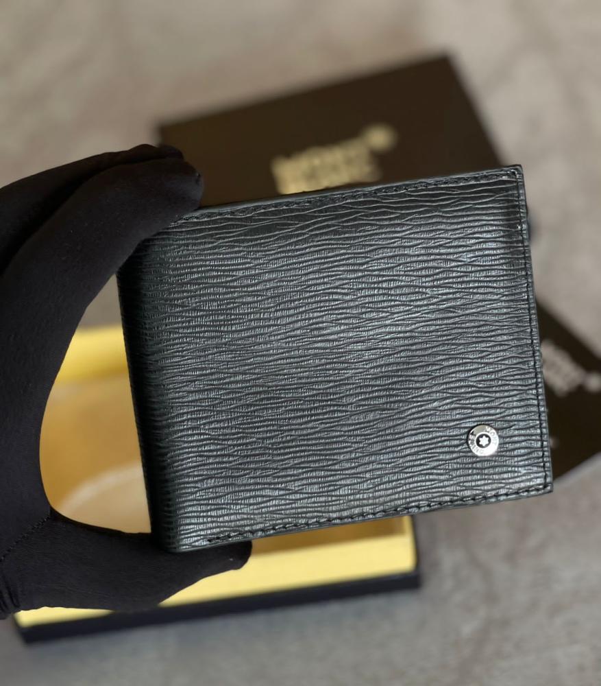 Mont Blanc Men's Luxury Leather Wallet in Black