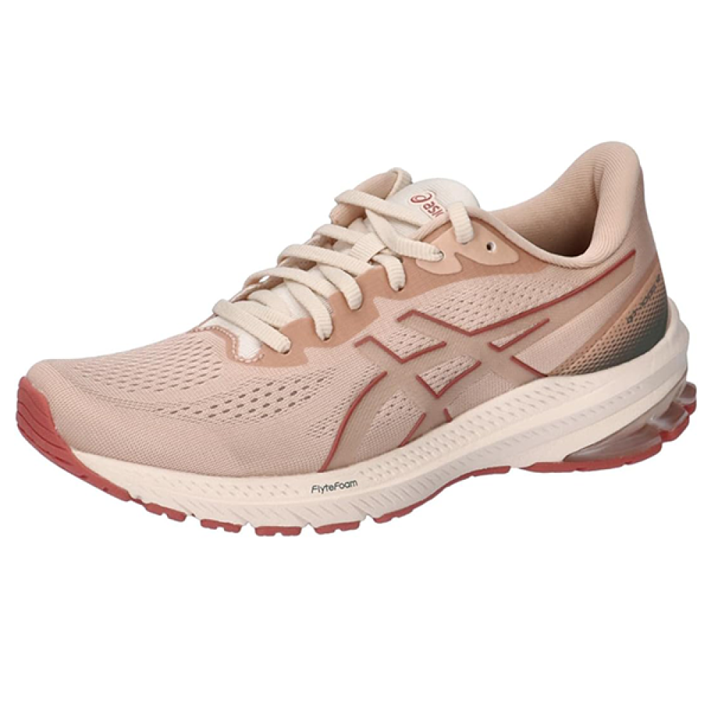 【N.】 ASICS GT-1000 12 Women's Shoes, Beige with Pink Details - E