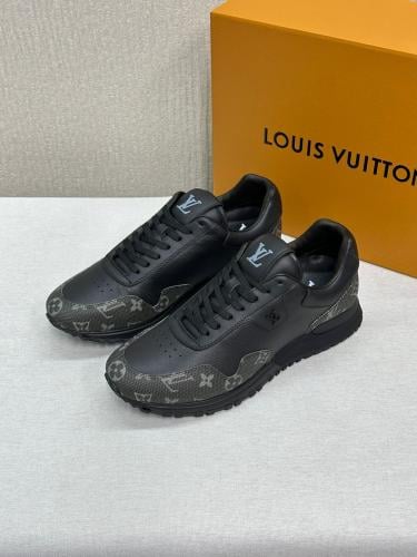 Louis Vuitton Runaway Men's Lace-Up Sneakers in Black Monogram