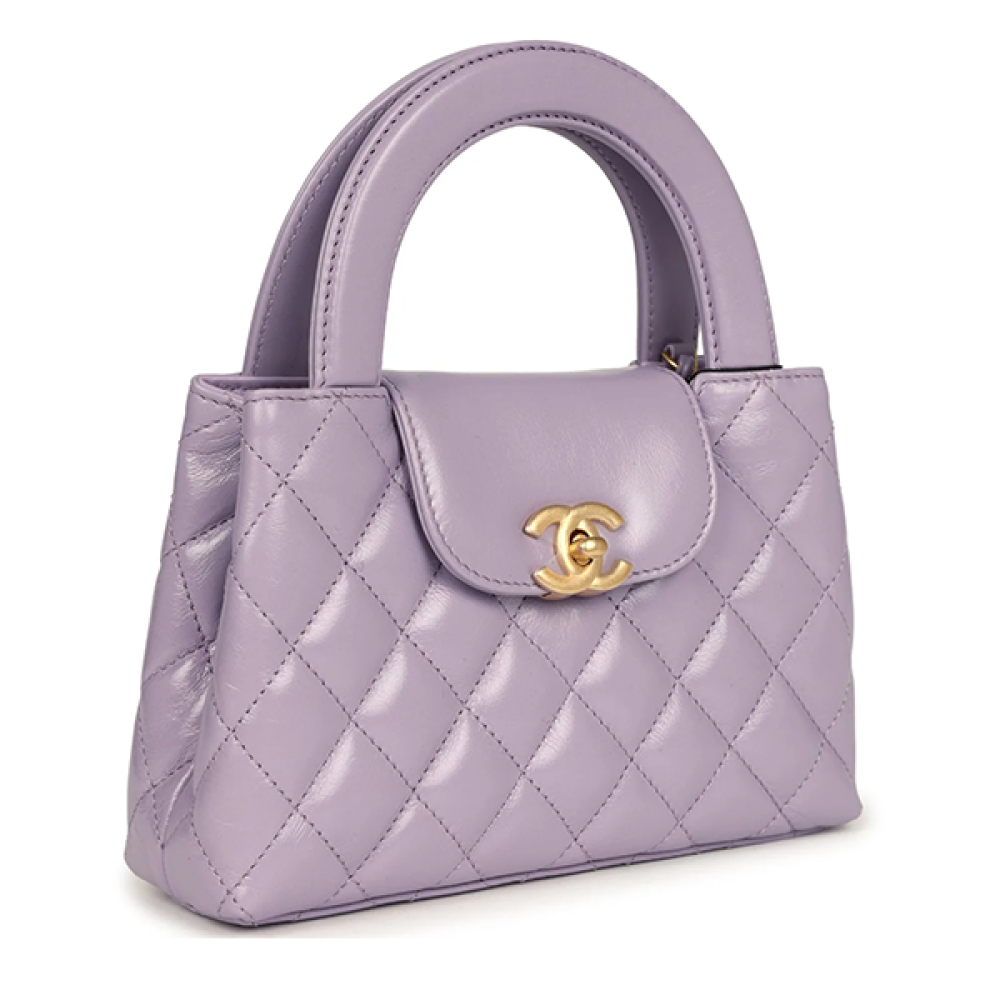 Chanel Kelly Mini Master Bag in Purple Patent Leather - E-SEVEN STORE