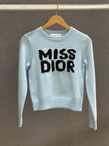 Dior Miss Dior Women's Long Sleeve Sweater in Light Blue - E-SEVEN Dior Miss Dior Women's Long Sleeve Sweater in Light Blue - E-SEVEN