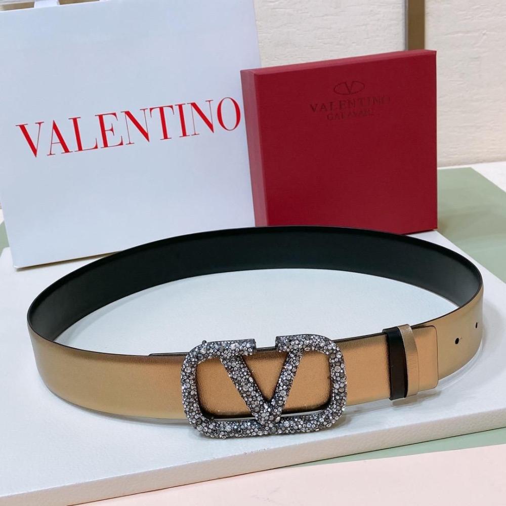 ベルト VALENTINO BELT (5W0T0SJ4ECK 249) Valentino Belt Bronze Black Reversible Women's Belt - E
