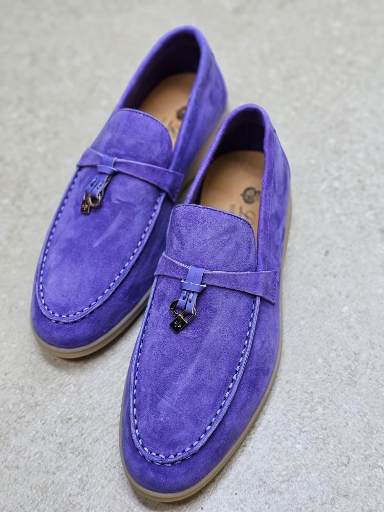 Lorobiana Women's Flat Comfort Shoes, Suede, Purple
