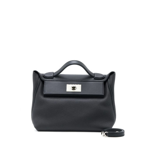 バッグ geru Hermes Kelly 19cm handbag with black handles and strap - E