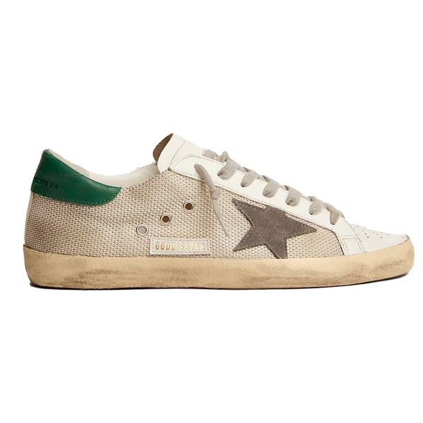 Golden Goose Women's Comfortable Flat Shoes, Beige with Green