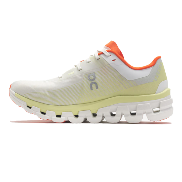 Cloudflow shoes for unisex from On Running White Orange Light