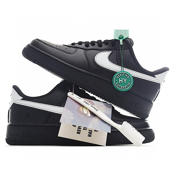 Nike Air Force Leather Shoes, Dark Black E-SEVEN STORE