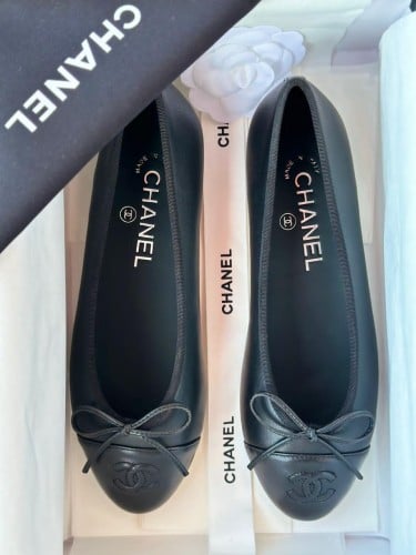 新品 送料込 CHANEL シャネル ドゥーブル　BALLERINA Chanel ballerinas for women, black, luxury, super quality - E