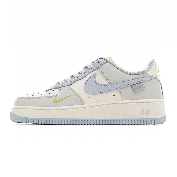 Nike Air Force 1 Unisex Sneakers, Grey, Baby Blue with White