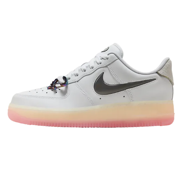 Nike Air Force 1 Women's White Sneakers with a Pink Sole