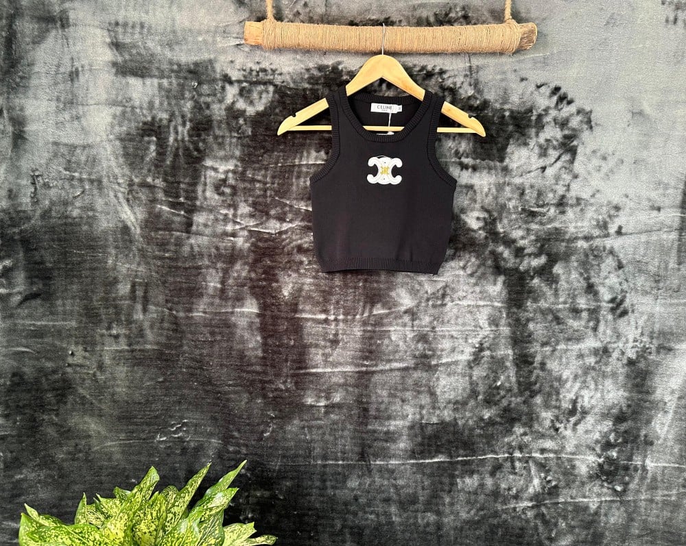 Celine Women's Sleeveless Black Top