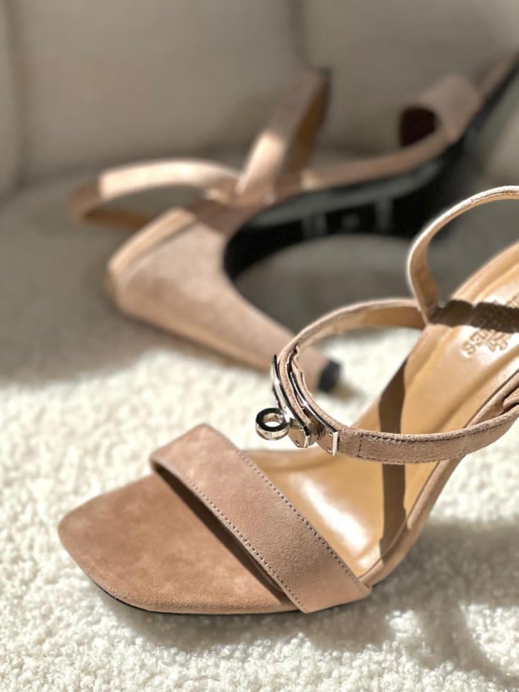 Hermes Original Women's Sandal, Beige, Elegant, High Heel, Metal