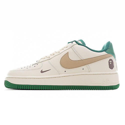 Nike Air Force Men's Sports Sneakers White Green Beige E-SEVEN