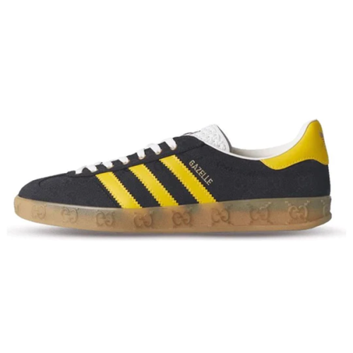 GUCCI × adidas Gazelle Core Black/Yellow Gucci x Adidas Gazelle Yellow and Black Super Master Quality Men's