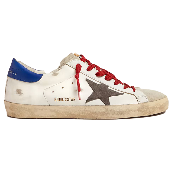 Golden Goose White & Red Blue Women's Sports Sneakers