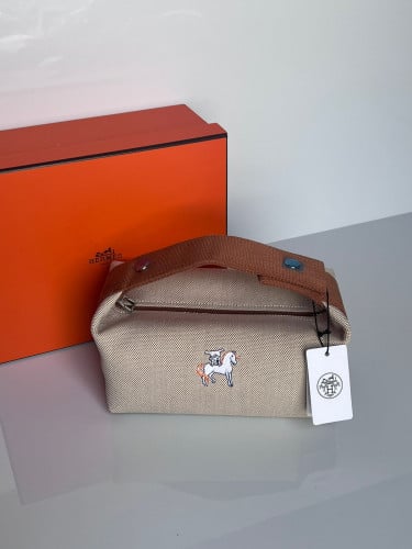 حقيبة هيرميس دارك براون 21cm