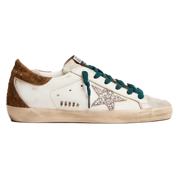 Golden Goose Glitter Silver and Gold with Green Women's Comfort