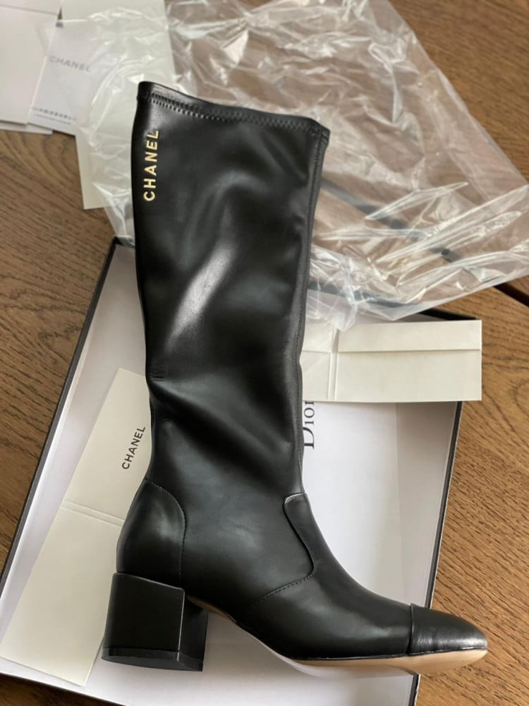 Chanel black long boots for women - E-SEVEN STORE