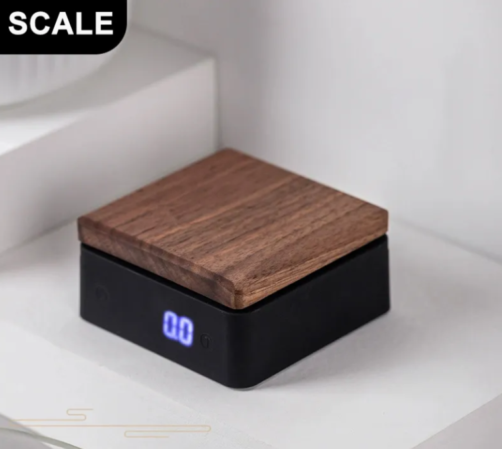 ميزان قهوة خشبي - صغير | Wooden coffee scale ميزان قهوة خشبي - صغير | Wooden coffee scale