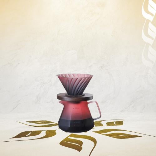 طقم تقطير متدرج اللون V60 - زجاجي | V60 Dripper Se...