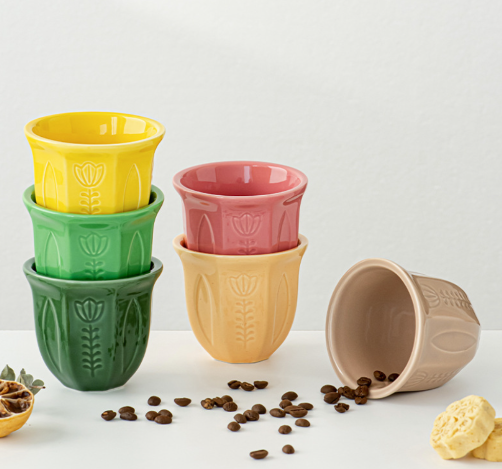 كوب قهوة سيراميك بتصميم القهوة السعودية التراثية – سعة 250 مل