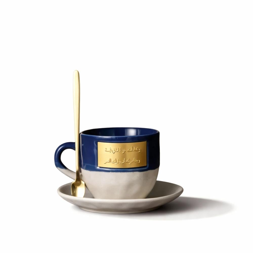 كوب صحن مع ملعقة - 352 مل | CERAMIC CUP