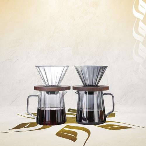 طقم تقطير كلاسيك V60 انيق - زجاجي | V60 Dripper Se...