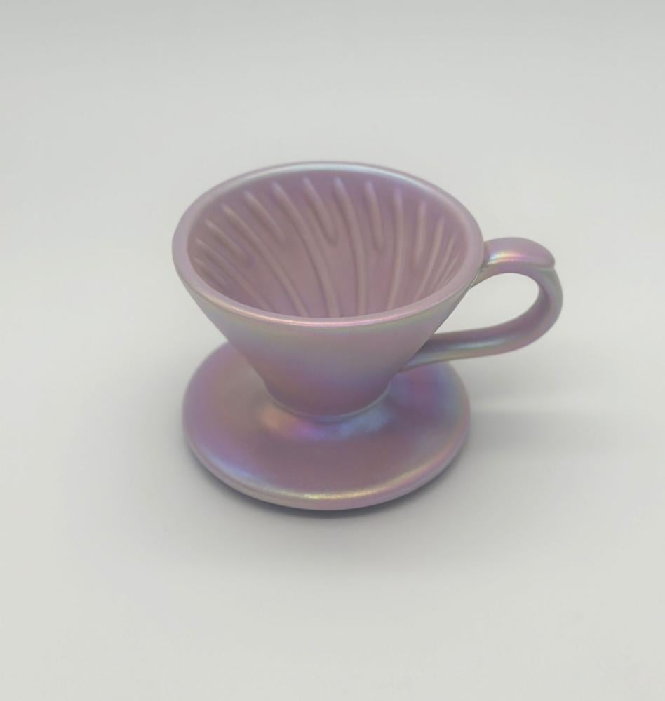 قمع تقطير سيراميك وردي مع مسكة - مقاس 01 | V60 DRIPPER