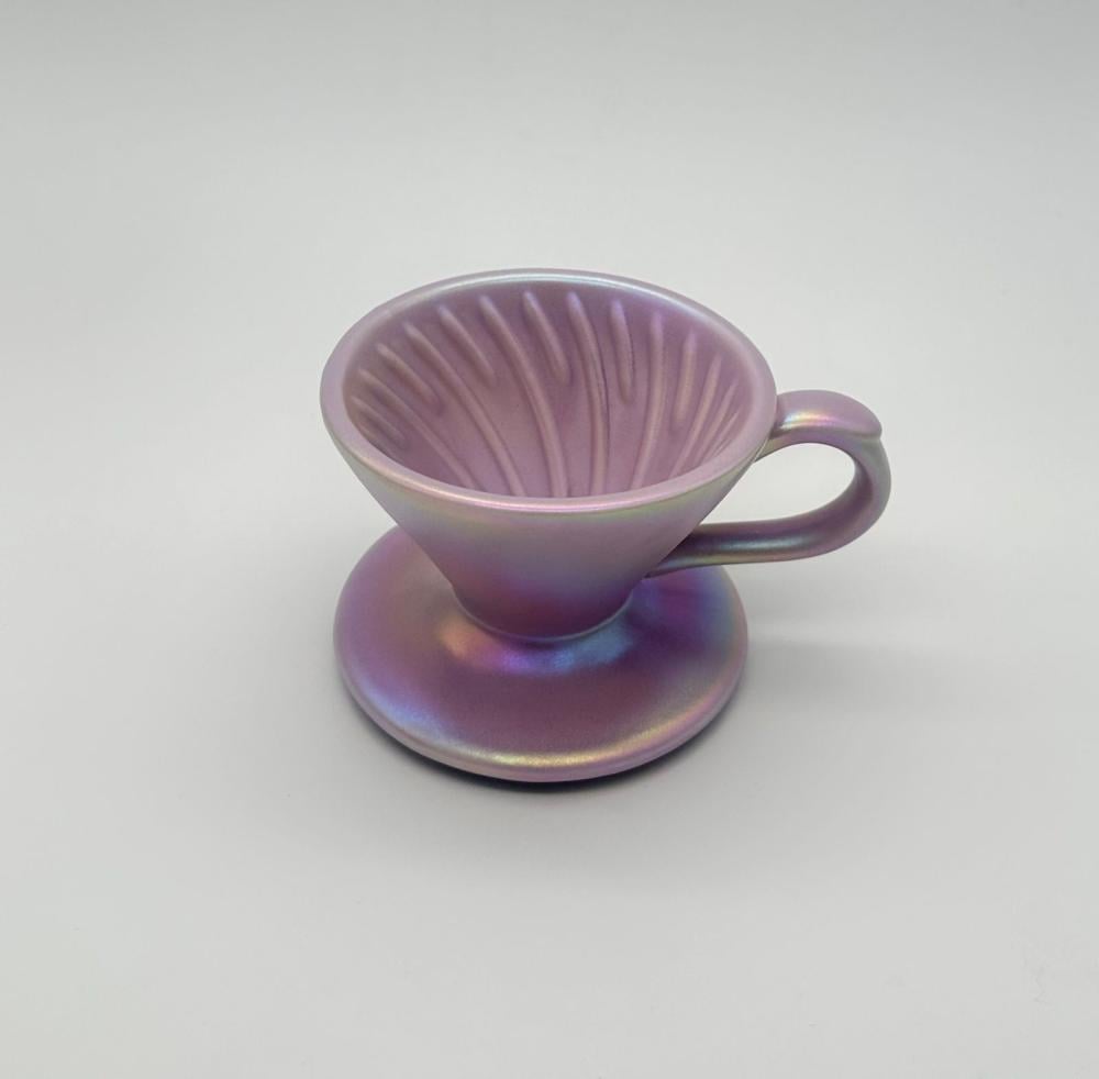 قمع تقطير سيراميك وردي مع مسكة - مقاس 01 | V60 DRIPPER